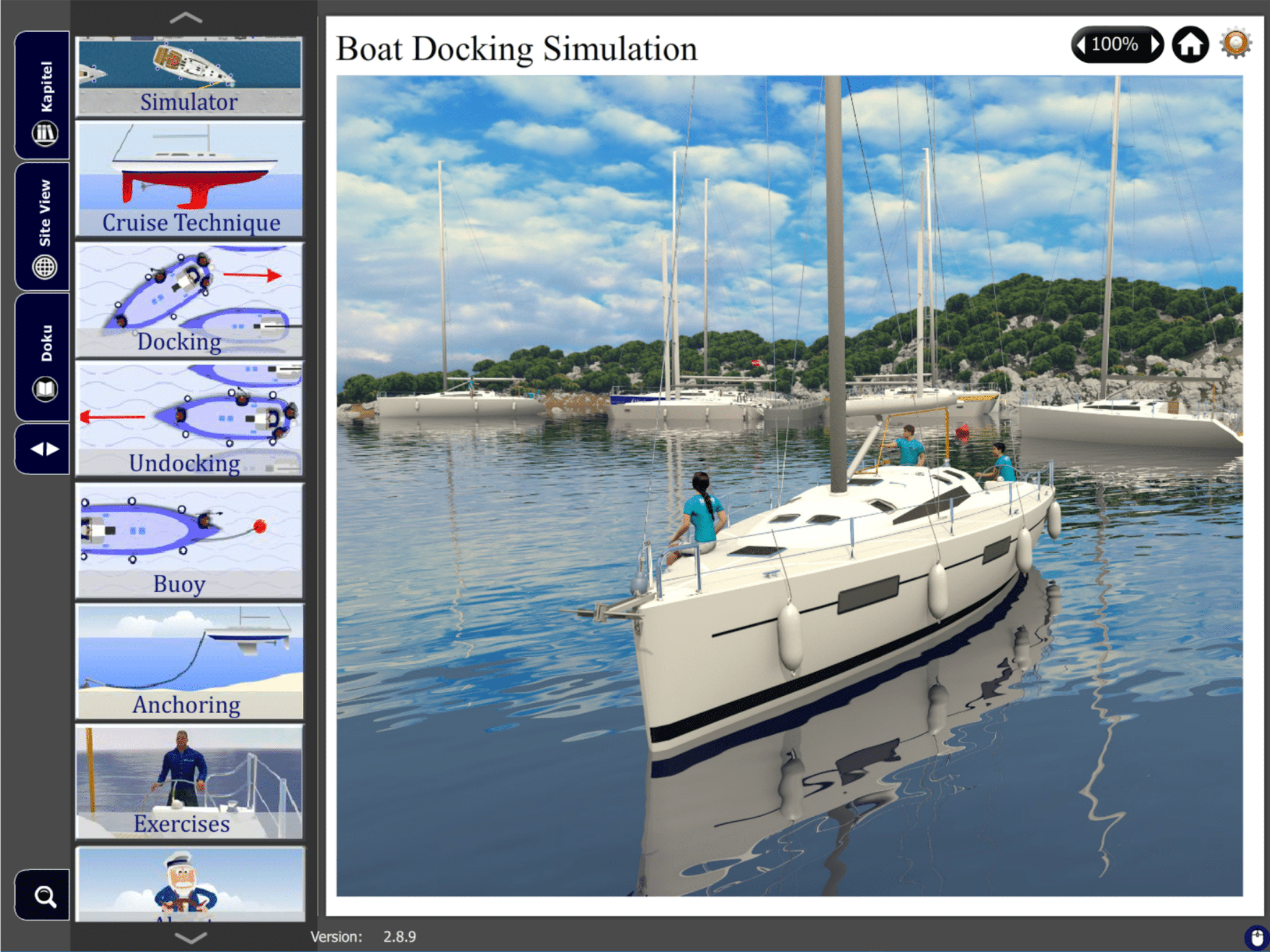 yacht docking simulator